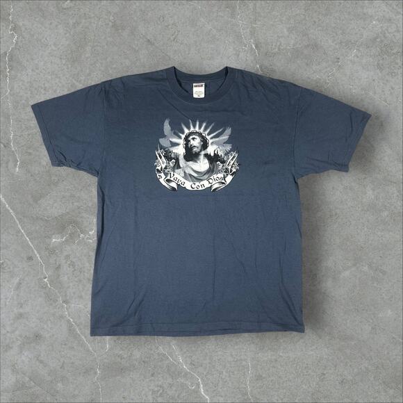 Vintage Jesus Vaya Con Dios "Go With God" Size XL Christian Spanish T-Shirt - Picture 1 of 6